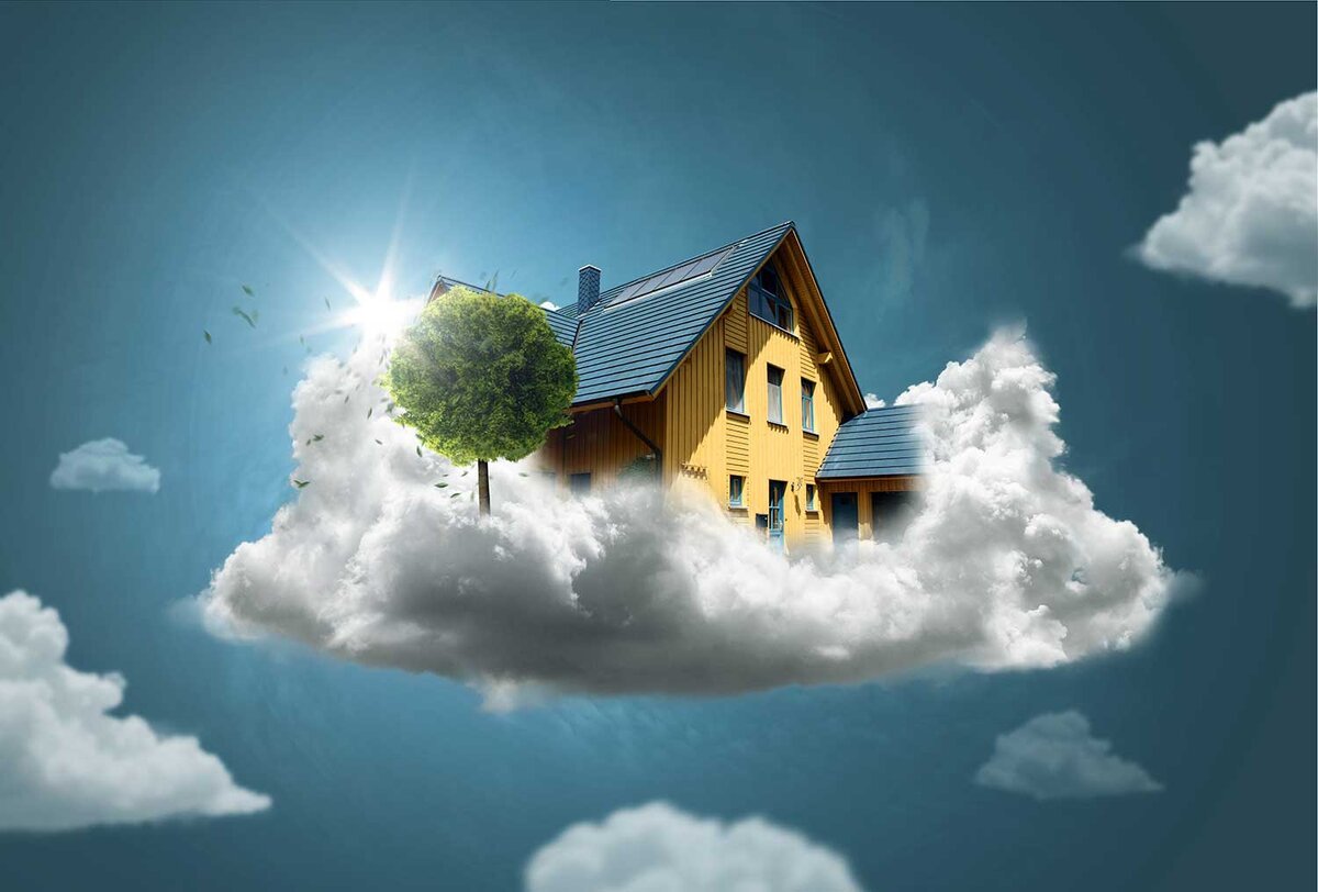 Включи дом мир. Дом в небе. Домик в облаках. Дом мечты. Небесный дом.