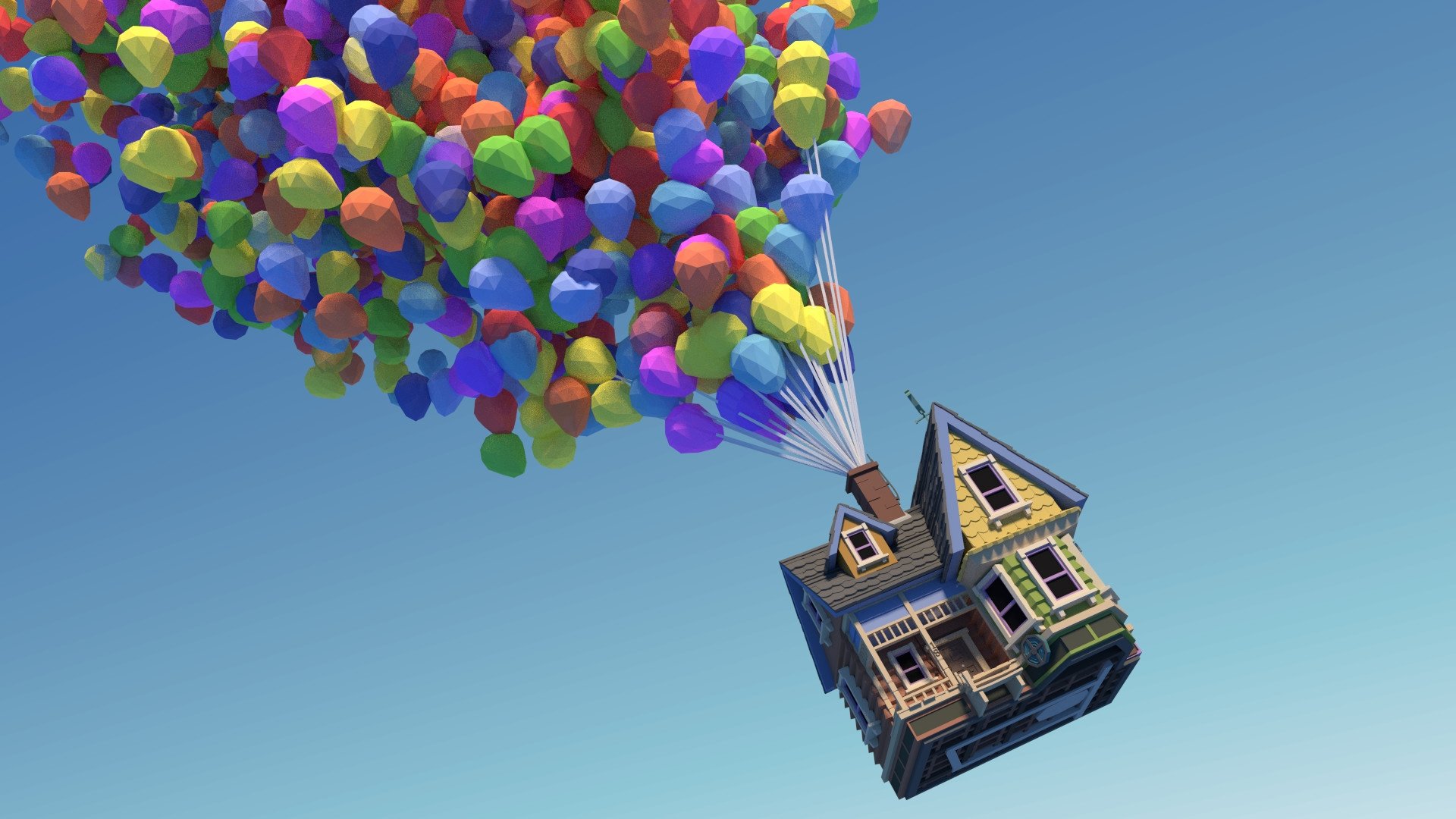 Дом летающий в небе. Летающий дом. Домик на воздушных шариках. Дом из мультфильма вверх.