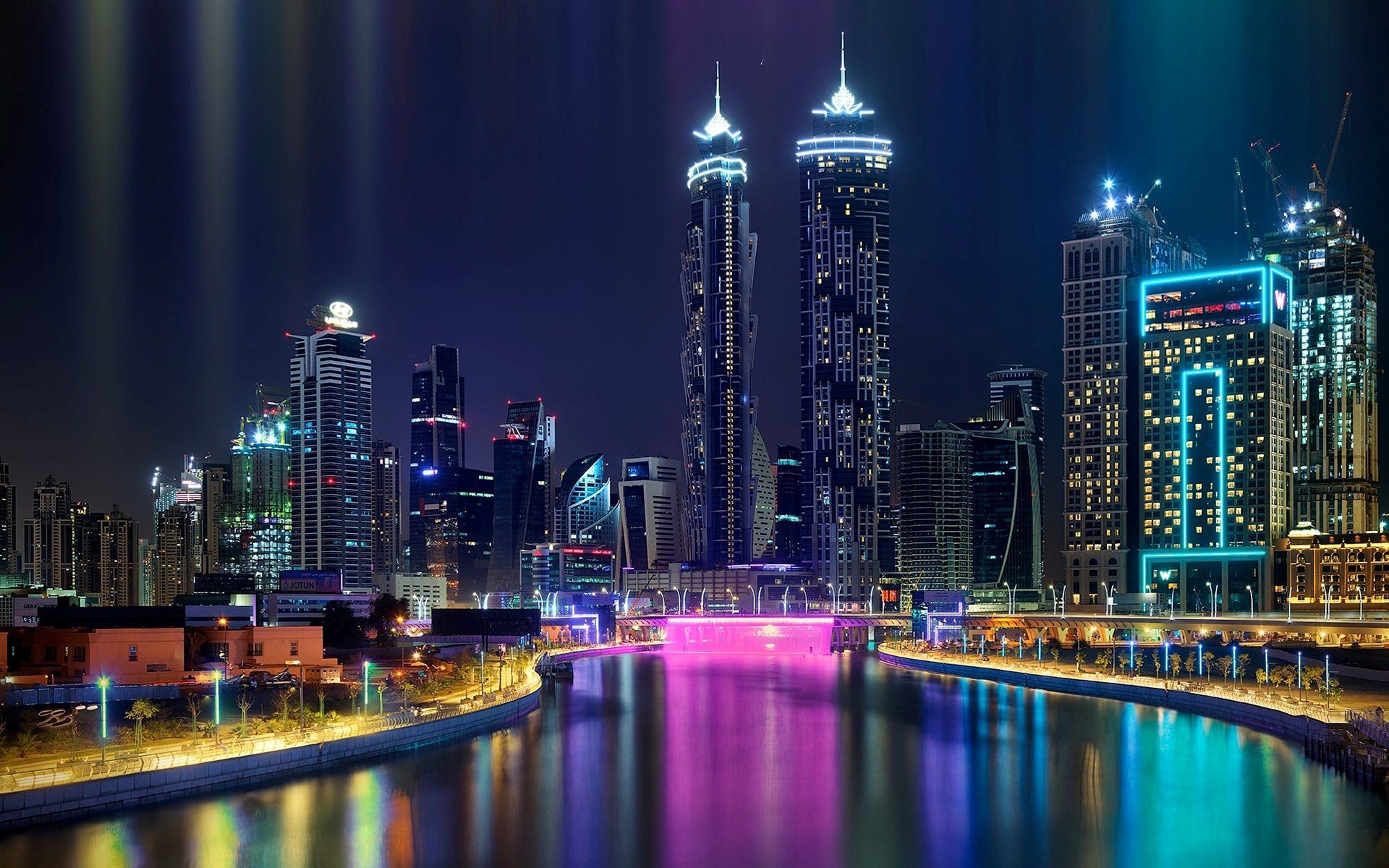 Дубай неон. ОАЭ, Дубай ночной. Самые классные города