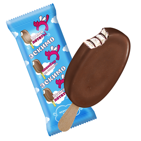 Эскимо на белом фоне