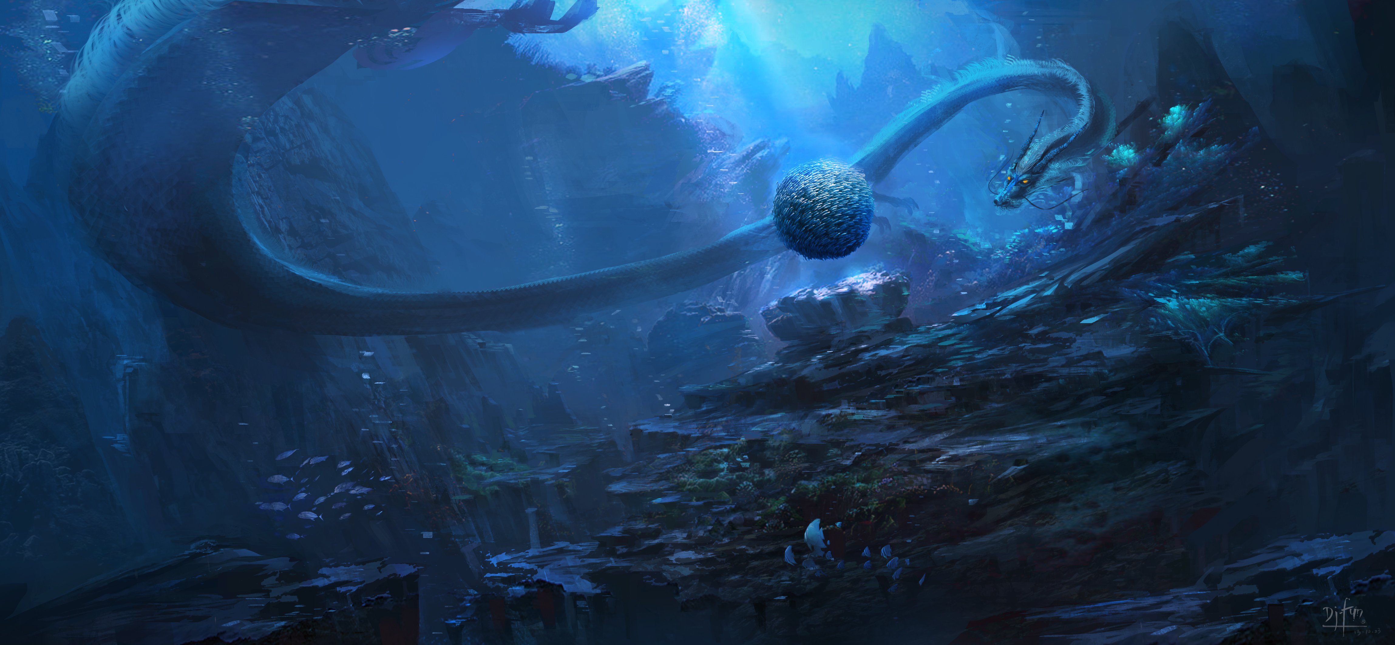 Много лет за годом год из глубин. The Bloop морской монстр. Фантастический подводный мир. Морские глубины. Морские фантастические существа.