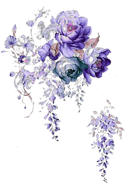 Акварельные цветы сиреневого цвета