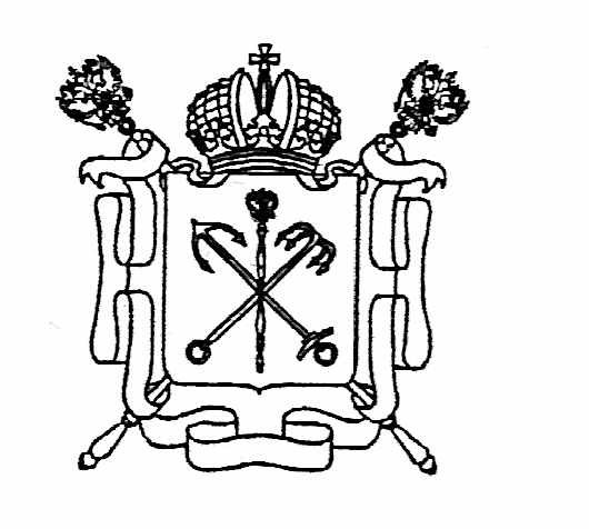 Герб Петербурга черно-белый