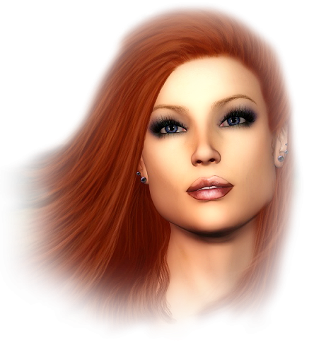 Лицо женщины на прозрачном фоне