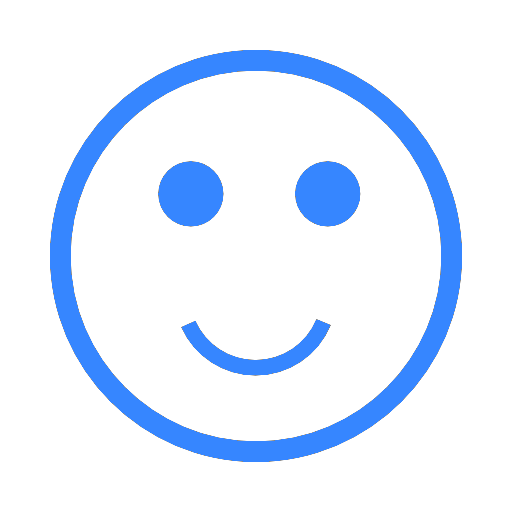 Синий смайлик на белом фоне