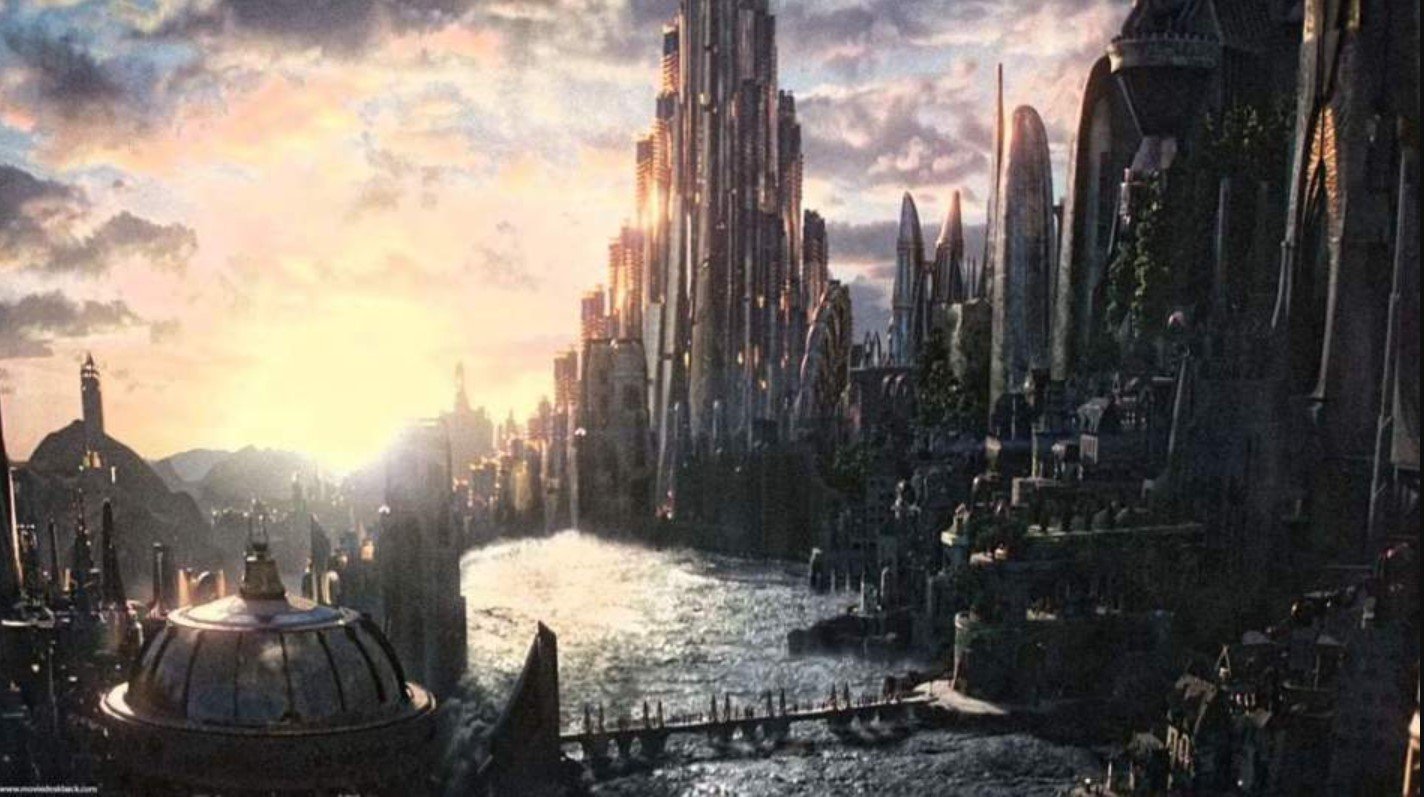 Города мифологии. Асгард Марвел. Царство вечности Асгард. Асгард Марвел дворец. Небесный город Асгард.