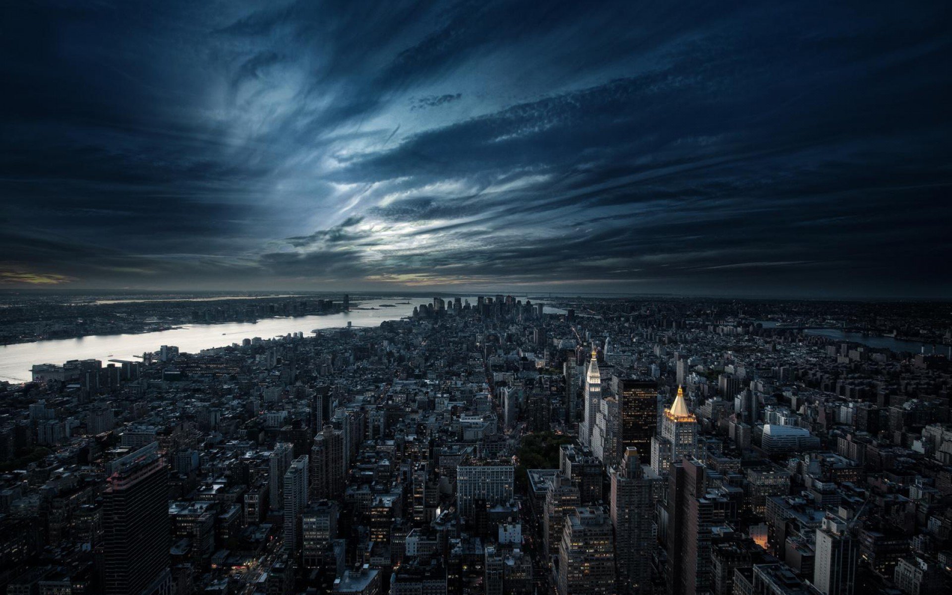 Фото 2560. Нью Йорк с высоты небоскреба. Нью Йорк ночь 1920 1080. Тёмный город.