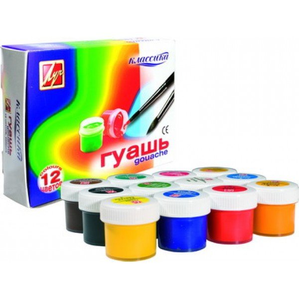 Краски гуашь на прозрачном фоне