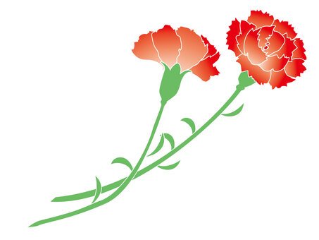 Гвоздики трафарет цветной