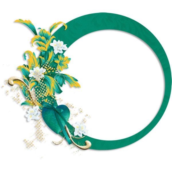 Рамка в изумрудном с цветами