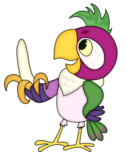 Попугай Кеша на прозрачном фоне