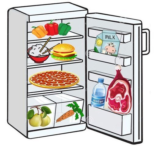 Холодильник с едой для детей