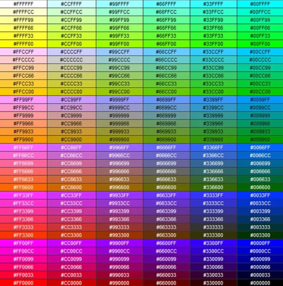 Тег color. Таблица РГБ 16 цветов. Палитра цветов РГБ С кодом. Таблица РЖБ цветов. Номера РГБ цветов.