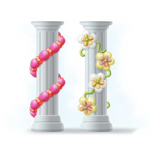 Колонна украшенная шарами