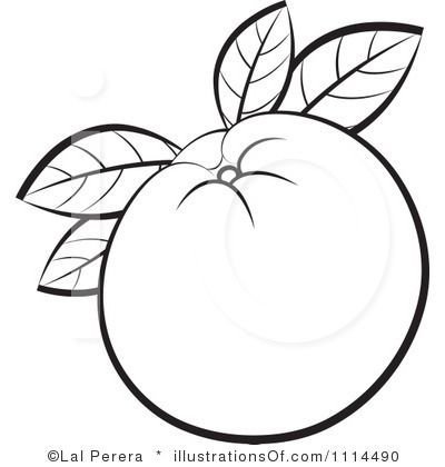 Шаблон апельсин черно белый