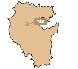 Карта Республики Башкортостан вектор