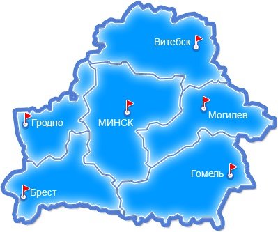 Карта Беларуси - векторный клипарт
