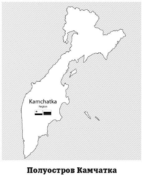 Полуостров Камчатка на карте