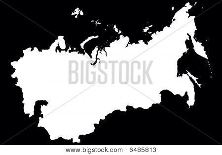 Карта СССР черно белая