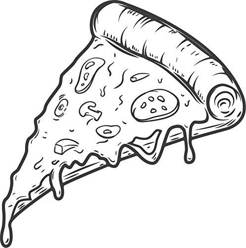 Кусок пиццы черно белый