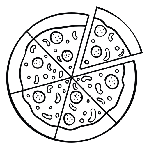 Пицца контурный рисунок