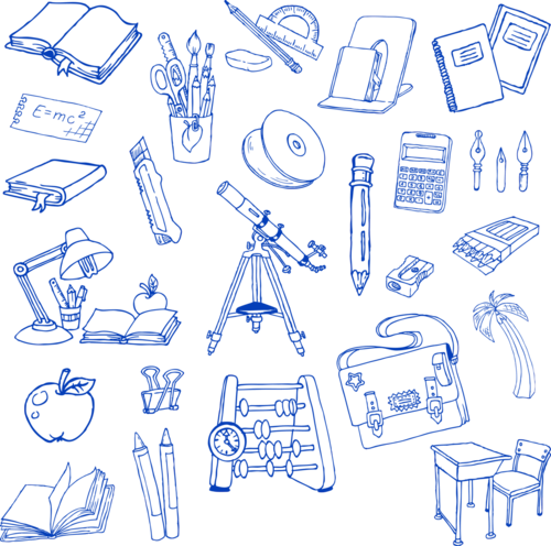 Школьные принадлежности векторное изображение