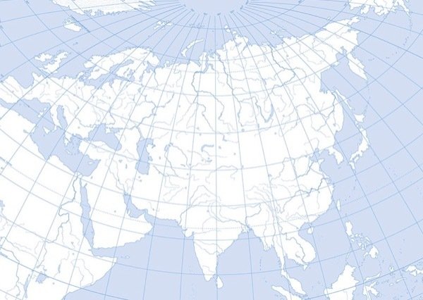 Контурная Катра Евразия. Физическая карта