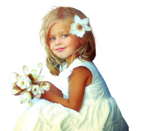 Красивая девочка ребенок на белом фоне