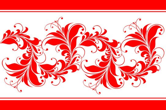 Русский народный узор красный