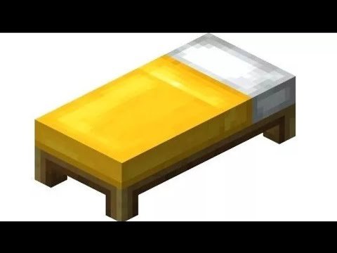 Жёлтая кровать в МАЙНКРАФТЕ