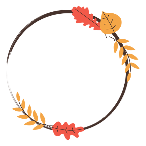 Осенние овальные рамки на прозрачном фоне