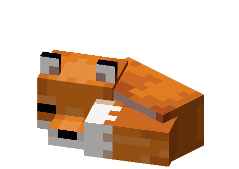 Лис в МАЙНКРАФТЕ спит