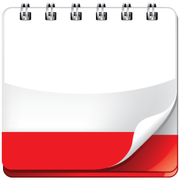 Календарный лист на прозрачном фоне