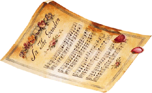 Нотная тетрадь на прозрачном фоне