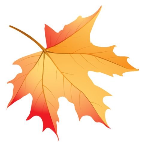 Лист кленовый осенний мультяшный