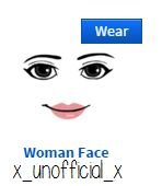 Лицо женщины из РОБЛОКСА