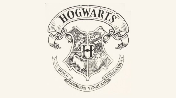 Логотип Хогвартса черно белый