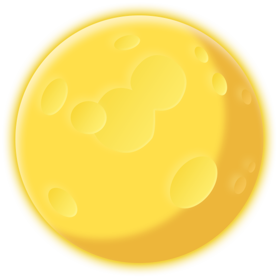 Круглая желтая Луна