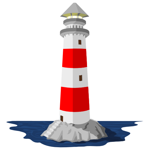 Маяк рисунок на белом фоне