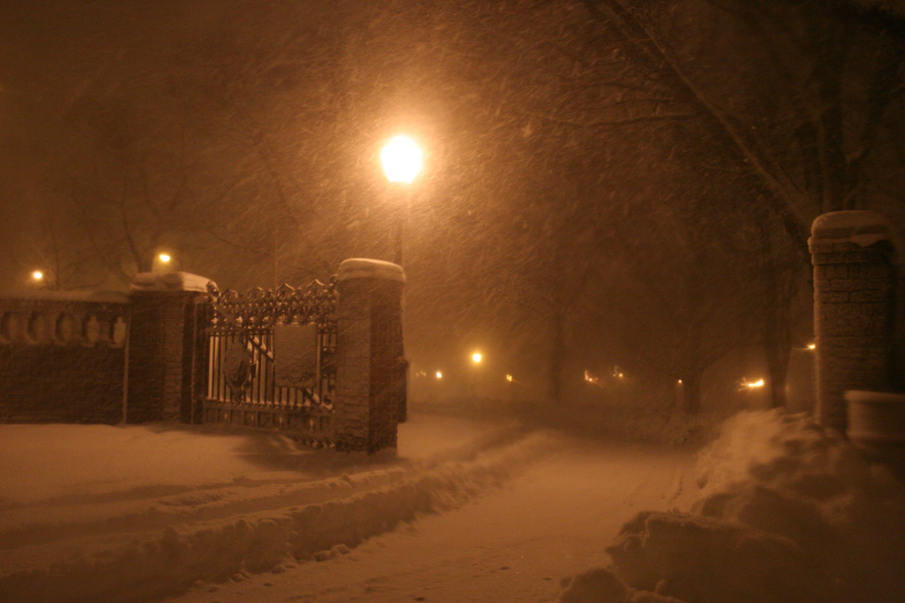 Зима ночь. Снегопад вечером. Снежная улица ночью. Ночной снегопад в городе. На город вечер упадет