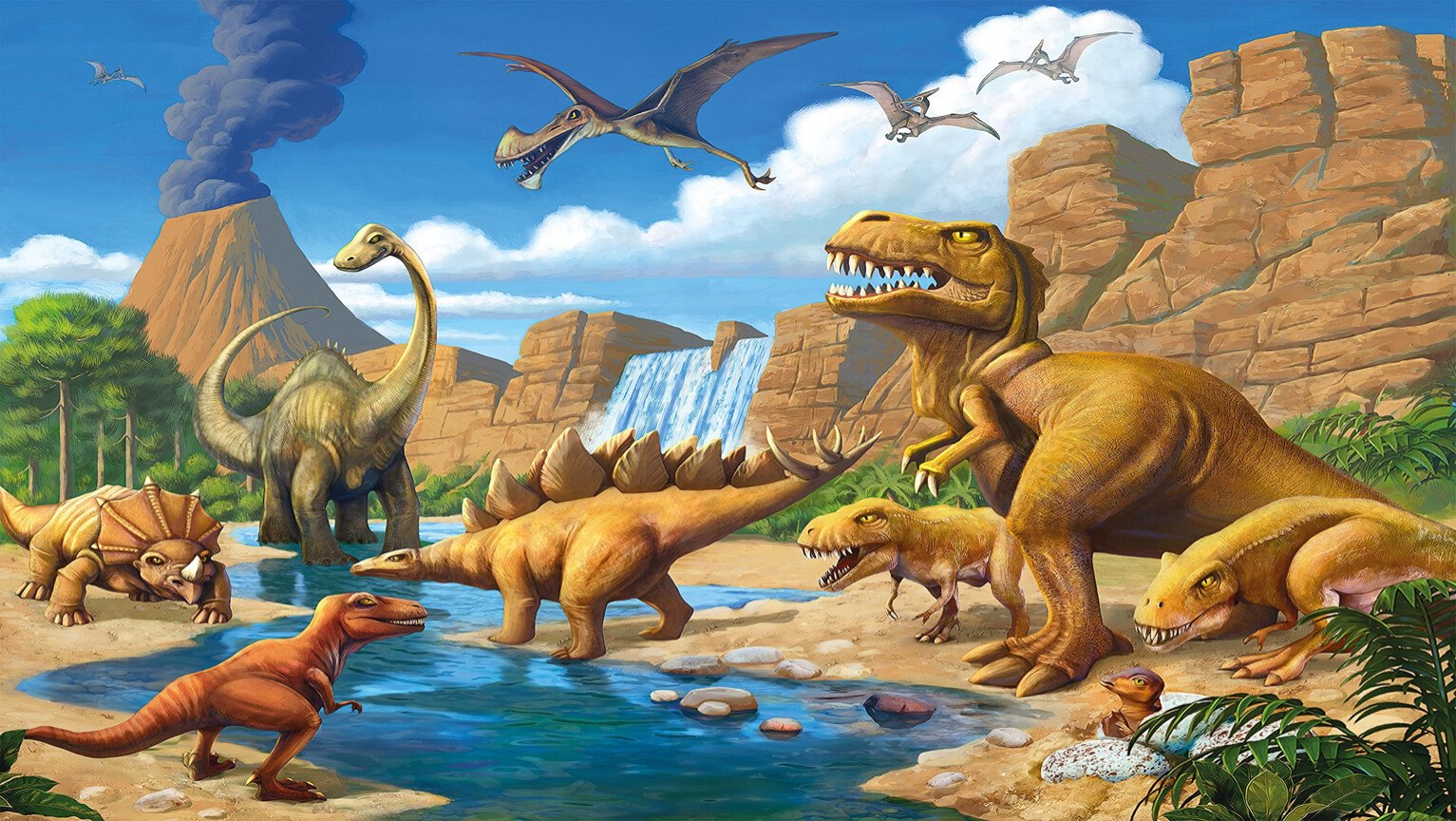 Динозавр. Мир динозавров. Картина динозавры. Динозавры в джунглях. Урок мир динозавров