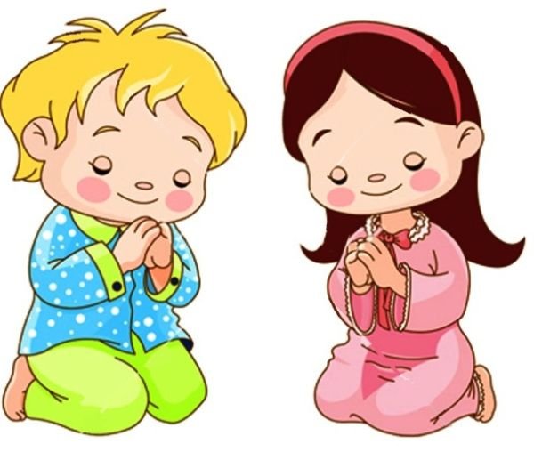 Ребенок молится мультяшная