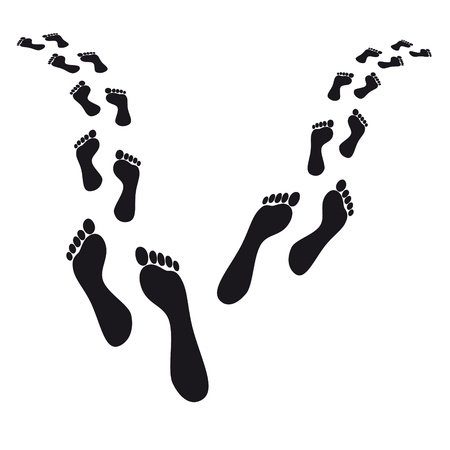 Босые ноги Отпечатки вектор