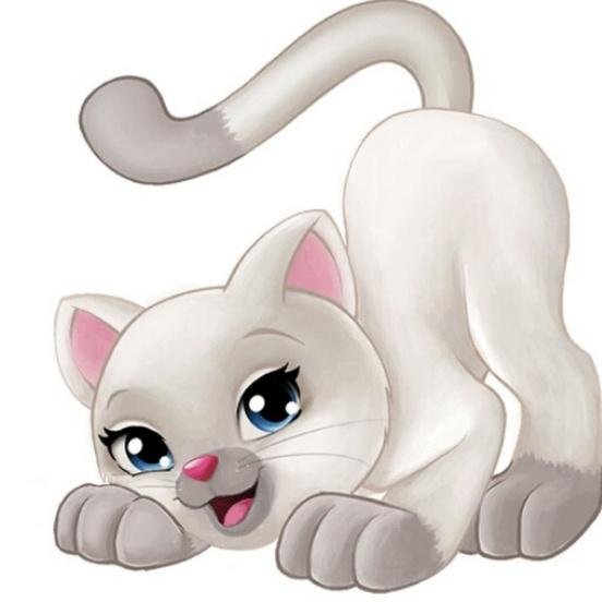 Белая кошечка мультяшная