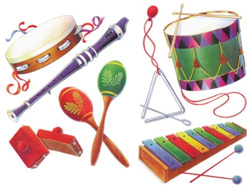 Музыкальные инструменты для детей на прозрачном фоне
