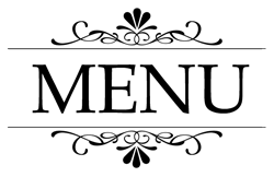 Меню надпись красивая