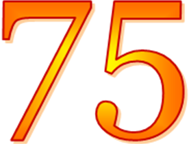 75 Лет цифры на прозрачном фоне
