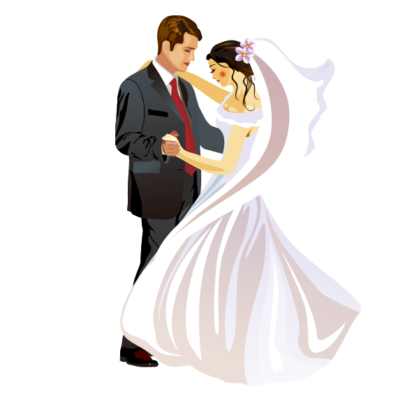 Силуэт жениха и невесты