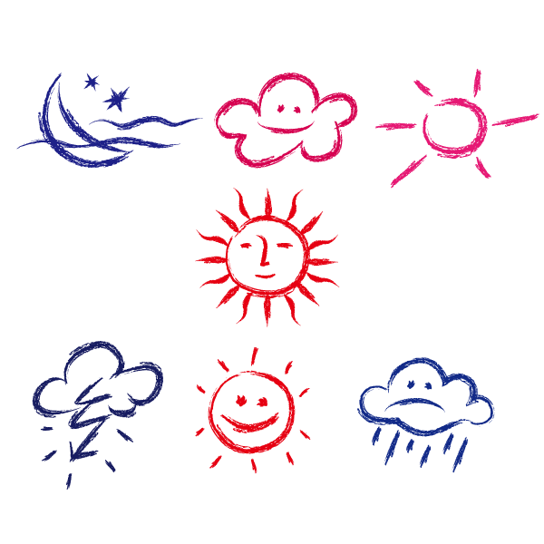 Детские рисунки мелом на прозрачном фоне