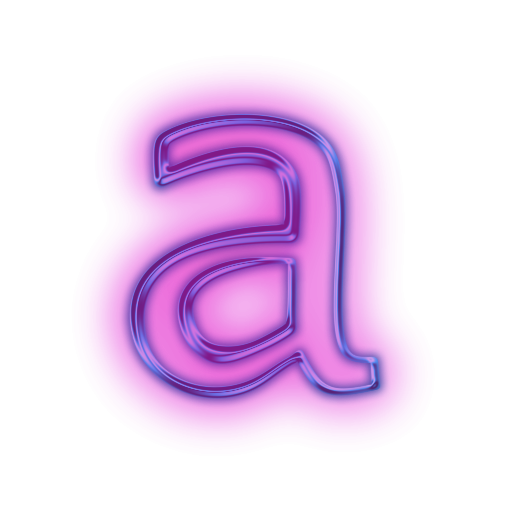 Неоновые буквы на прозрачном фоне